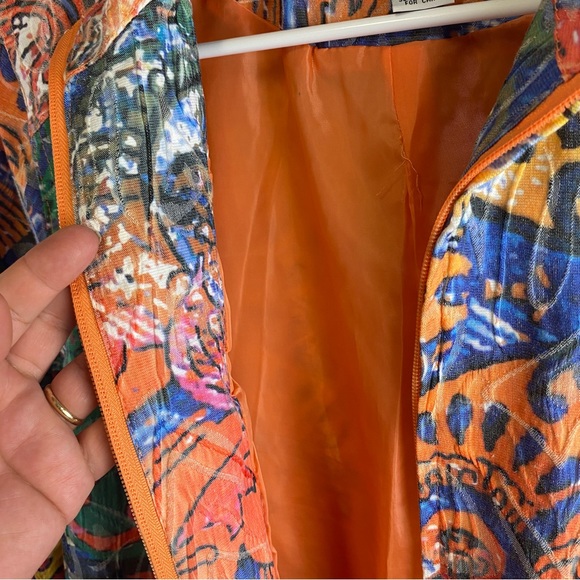 Vintage Keren Hart Floral Print Tapestry Womans Jacket Size Medium Colorful - Picture 13 of 13